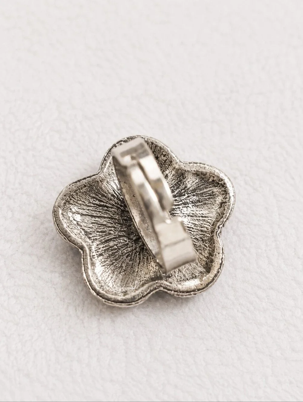 Vintage Red Cabochon Flower Adjustable Ring